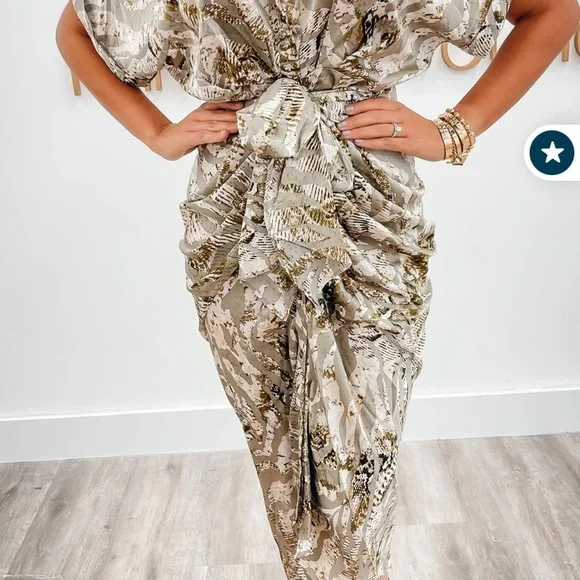 Prinzzesa Boutique Mable snake olive green dress - Picture 2 of 5